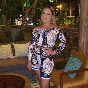 Off the shoulder summer mini dress